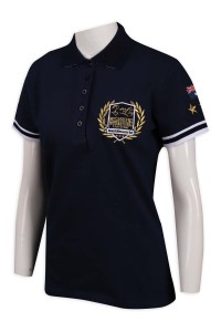 P1058 Design female decoration waist uniform 5 button 94% cotton 4%spandex Australia  Polo shirt manufacturer